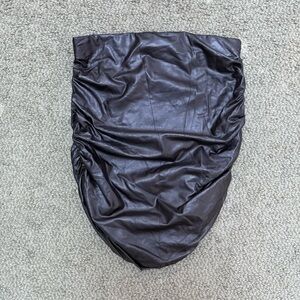 Black Faux Leather Skirt